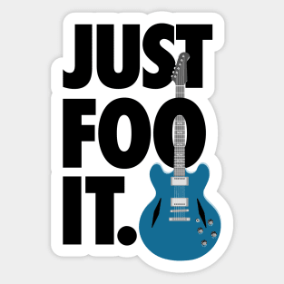 Just Foo It: Blue Electric Guitar Drawing For Fans Of The Foos Sticker